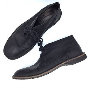 John Varvatos Black Leather Lace Up Boots 12